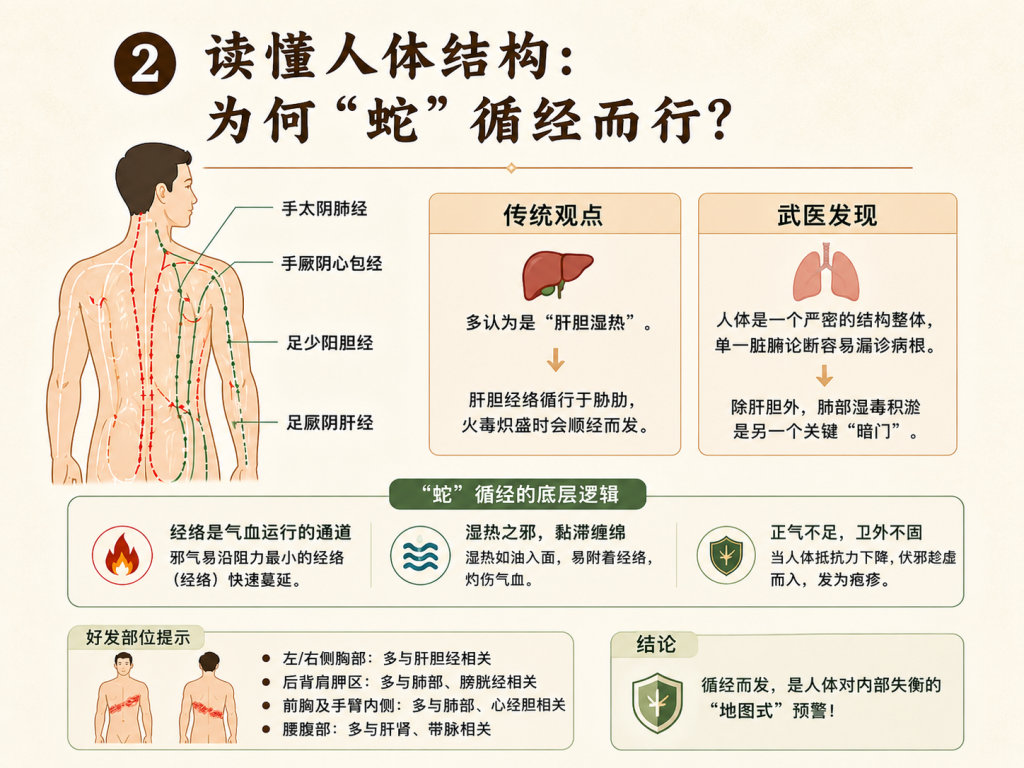 “生蛇”只是皮象,“伏因”才是本质——峣华堂武医带你系统解码带状疱疹